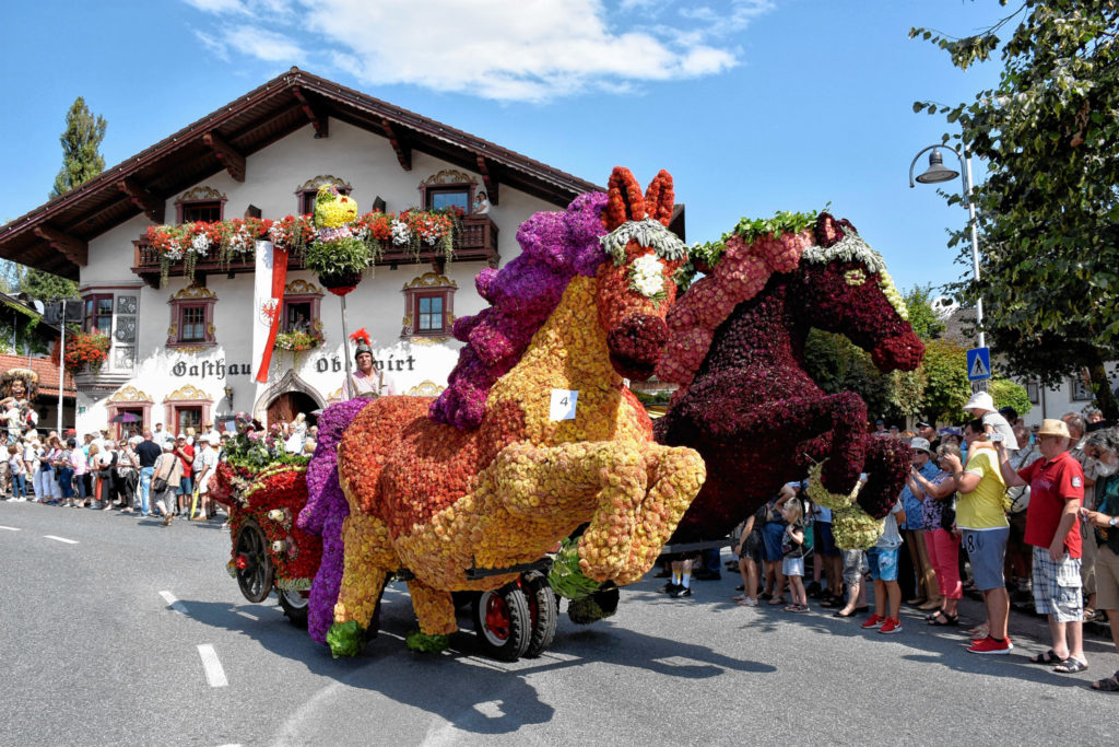 Wahre Kunstwerke aus unzähligen Blüten gibt es auch heuer wieder beim Ebbser Blumenkorso zu sehen. Foto: GMedia