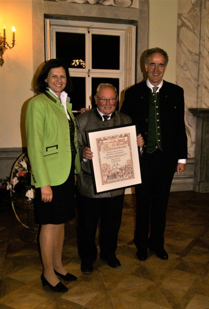 Landtagspräsidentin Ilse Aigner, Sepp Ranner und Dr. Prinz Erich von Lobkowicz (von links).